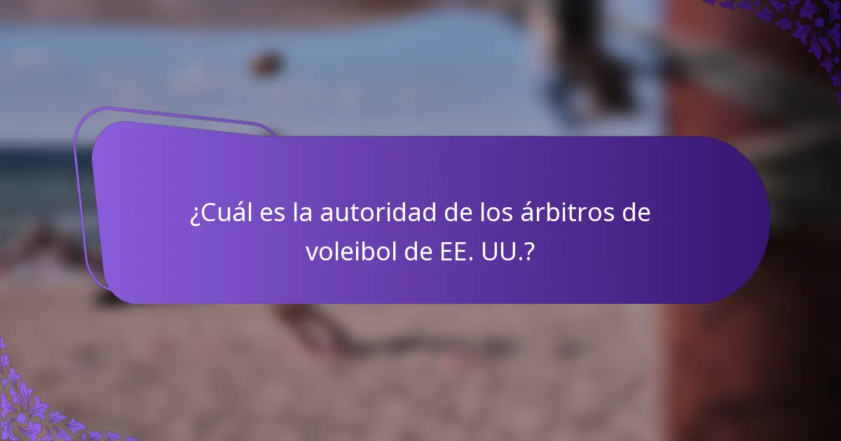 ¿Cuál es la autoridad de los árbitros de voleibol de EE. UU.?