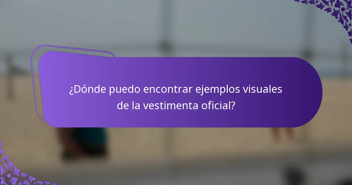 ¿Dónde puedo encontrar ejemplos visuales de la vestimenta oficial?