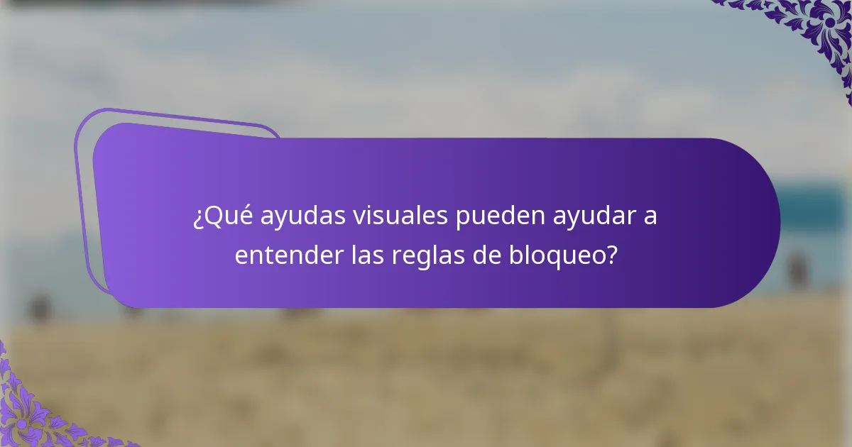 ¿Qué ayudas visuales pueden ayudar a entender las reglas de bloqueo?